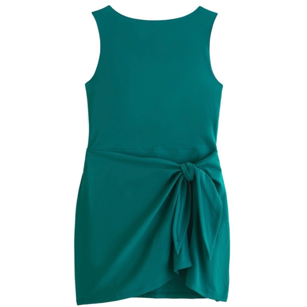 Abercrombie YPB studioFLEX Wrap Slash Mini Dress Tie Small Green
